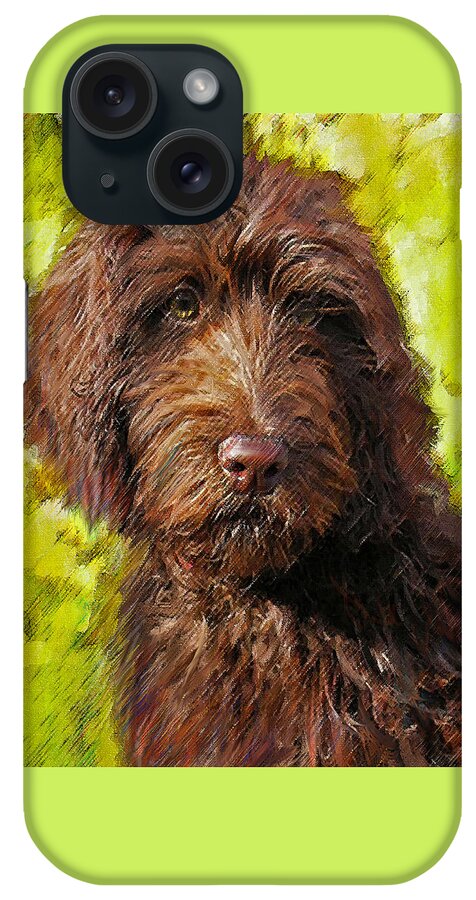 Labradoodle iPhone Case featuring the digital art Labradoodle by Jane Schnetlage