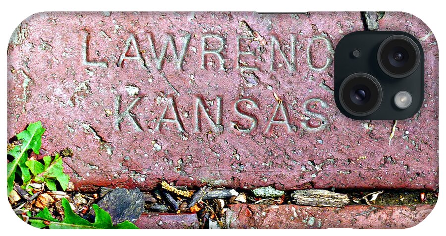 Lawrence Ks iPhone Case featuring the photograph Lawrence Kansas Brick Paver by Jo Sheehan