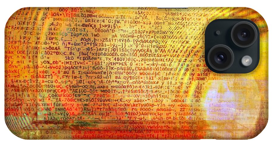 Fania Simon iPhone Case featuring the mixed media Light Word by Fania Simon