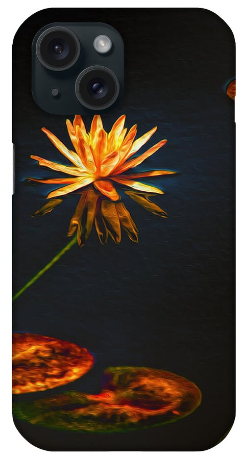 Lilypads iPhone Case featuring the photograph Lily Pads on Midnight Black by Bill and Linda Tiepelman