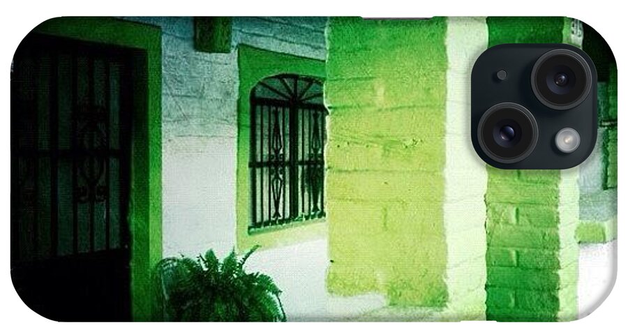 Navema iPhone Case featuring the photograph Lime Green & White House (puerto by Natasha Marco