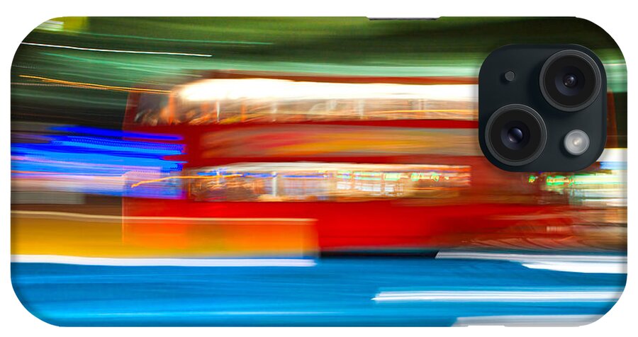Asphalt iPhone Case featuring the photograph London bus motion by Luciano Mortula