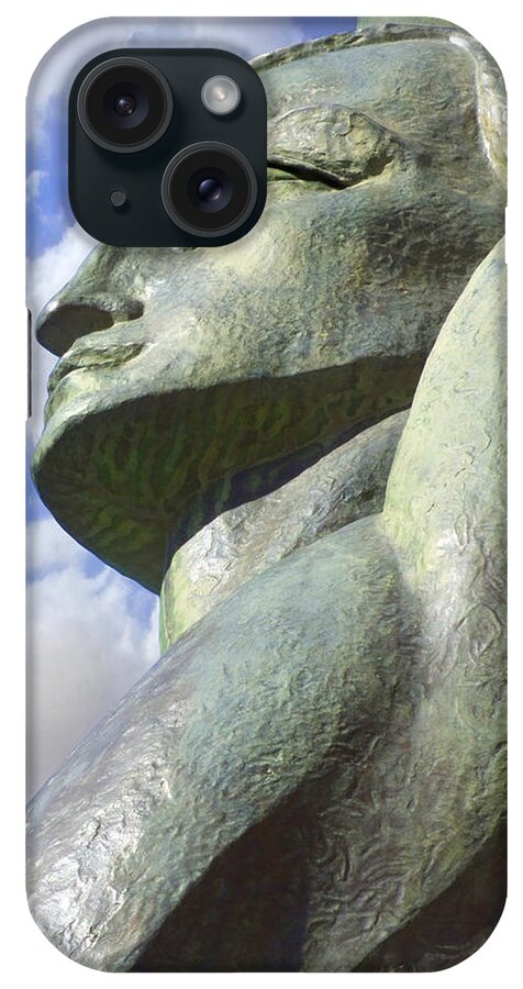 Winged Statue iPhone Case featuring the photograph Look to the Sky - L by Mike McGlothlen