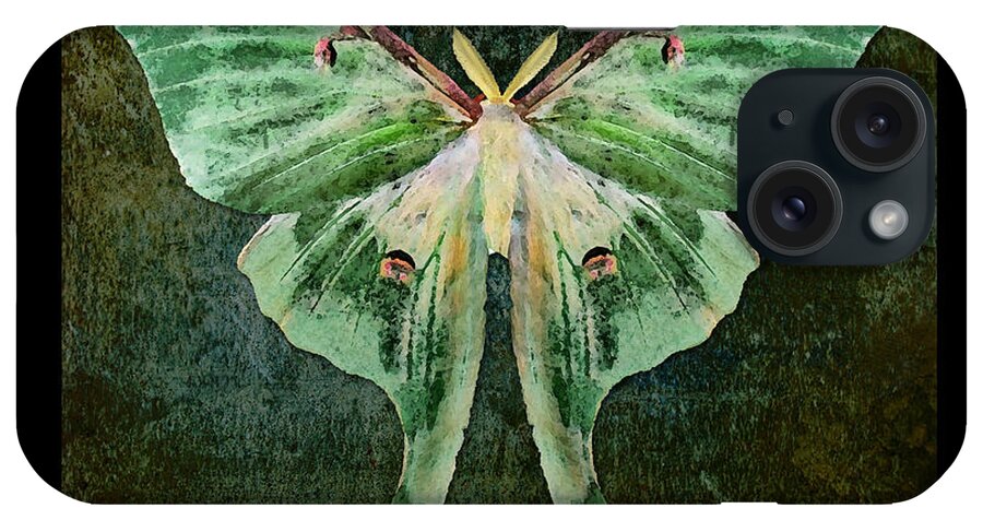 Moth iPhone Case featuring the digital art Luna by Deborah Smith