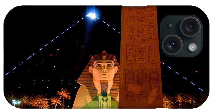 N Luxor iPhone Case featuring the photograph Luxor at Night by Jim Chamberlain