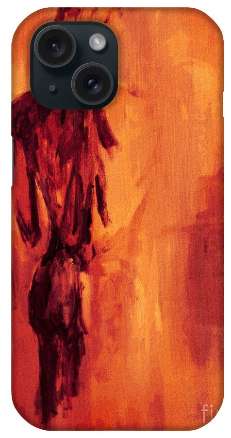 Nude iPhone Case featuring the painting Male Nude 4 by Julie Lueders 