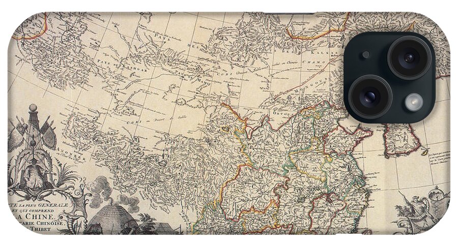 World iPhone Case featuring the photograph Map Of China, 1734 by Photo Researchers