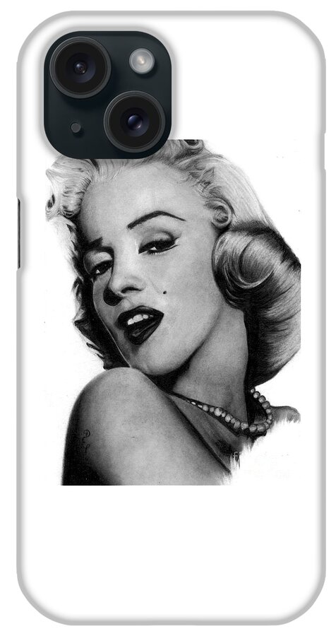  Science Fiction iPhone Case featuring the drawing Marilyn Monroe Original Pencil Drawing by DSE Graphics