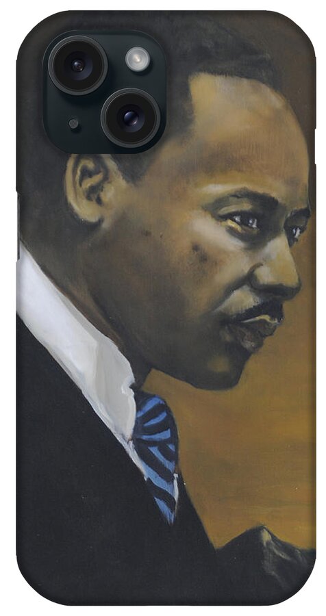 Martin Luther King iPhone Case featuring the painting Martin Luther King Jr - From The Mountaintop by Dwayne Glapion
