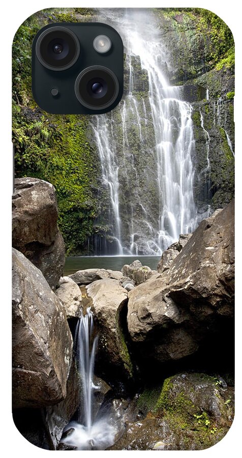 Beautiful iPhone Case featuring the photograph Mauis Wailua Falls and Rocks by Jenna Szerlag