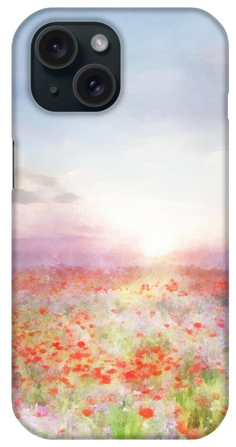 Field iPhone Case featuring the digital art Meadow Flowers by Frances Miller