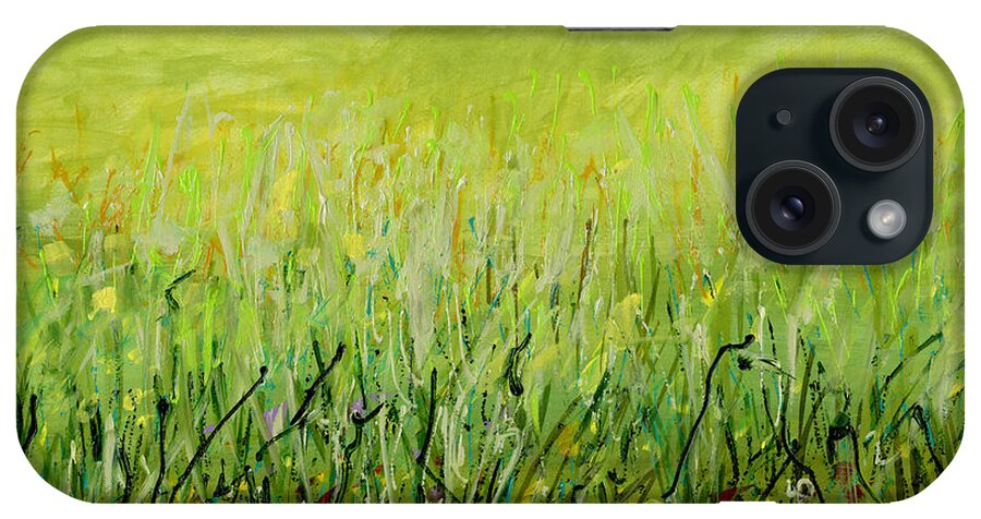 Abstract iPhone Case featuring the painting Meadow Four by Lynne Taetzsch