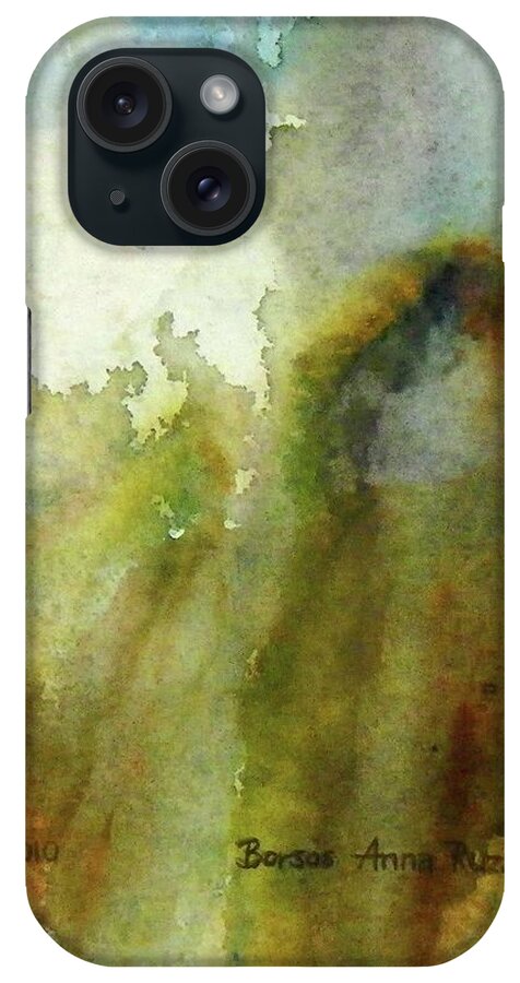 Dream Mountain Nature iPhone Case featuring the painting Melting Mountain by Anna Ruzsan