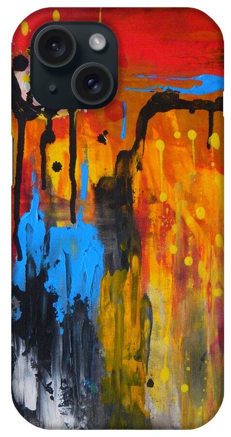 Abstract iPhone Case featuring the painting Melting Point by Everette McMahan jr
