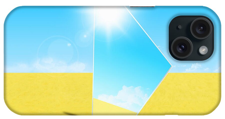 Background iPhone Case featuring the photograph Mirror On Sand In Blue Sky by Setsiri Silapasuwanchai