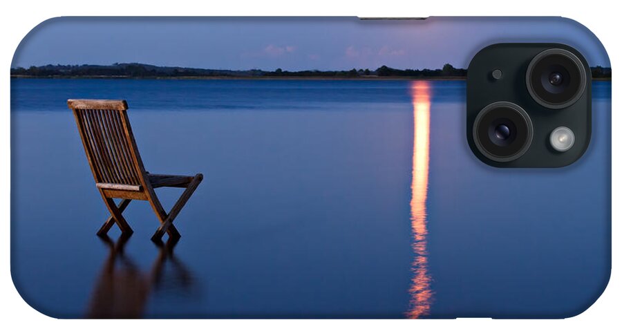 Blue iPhone Case featuring the photograph Moon View by Gert Lavsen