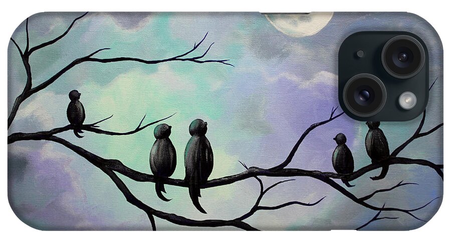 Birds iPhone Case featuring the painting Moonlight Sonata by Stacey Zimmerman