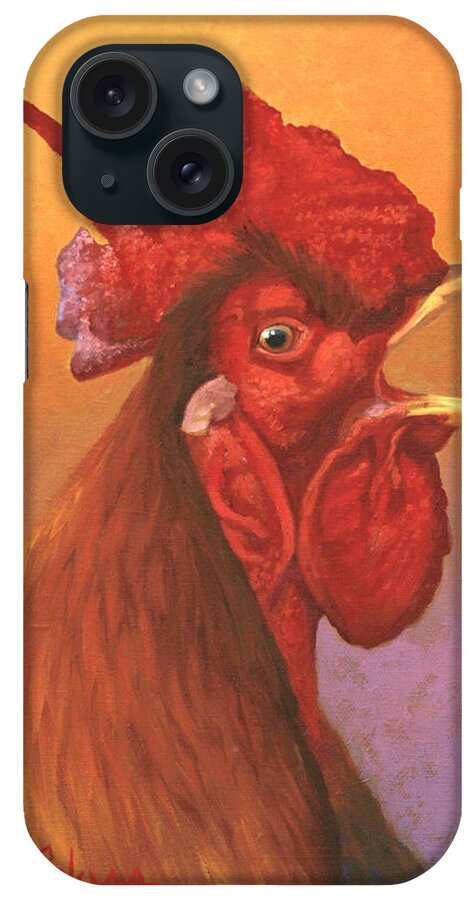 Rooster iPhone Case featuring the painting Morning Call by Howard Dubois