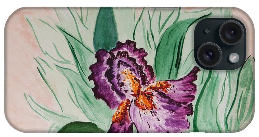 Iris iPhone Case featuring the painting Morning Iris by Cynthia Morgan