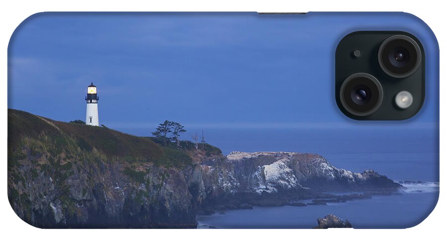 Cape Foulweather Lighthouse iPhone Case featuring the photograph Morning Light Over Yaquina Head by Craig Tuttle