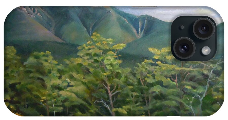 Mount Osceola iPhone Case featuring the painting Mount Osceola from Kancamagus Highway New Hampshire by Nancy Griswold