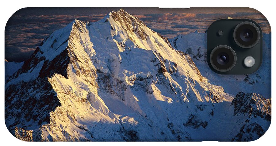 Aerial View iPhone Case featuring the photograph Mt Cook Or Aoraki And Mt Tasman, Aerial by Colin Monteath