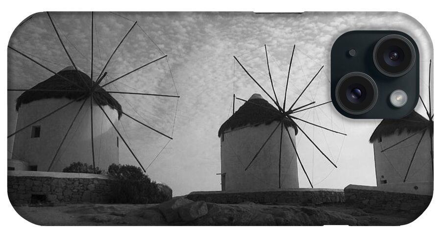 Mykonos iPhone Case featuring the photograph Mykonos Windmills by Leslie Leda