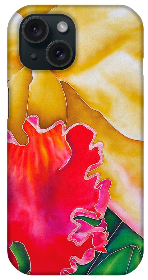 Jean-baptiste Design iPhone Case featuring the painting Nancy Smith Orchid by Daniel Jean-Baptiste