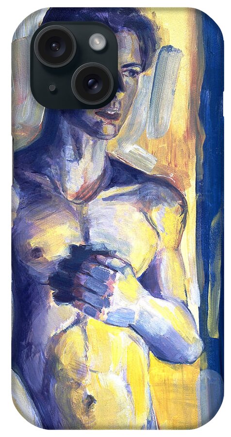 Yellow Light iPhone Case featuring the painting Night Light by Rene Capone