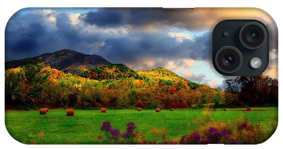 Landscape iPhone Case featuring the photograph North Carolina Hay Field in October  by Gray Artus