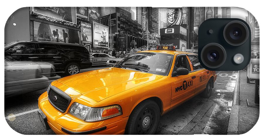 Art iPhone Case featuring the photograph NYC Yellow Cab by Yhun Suarez