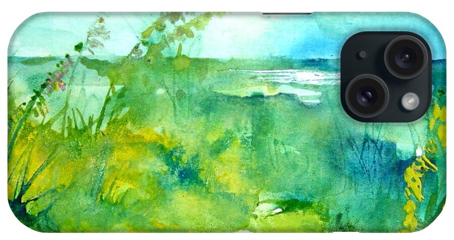 Watercolor iPhone Case featuring the painting Ocean and Shore by Robin Miller-Bookhout