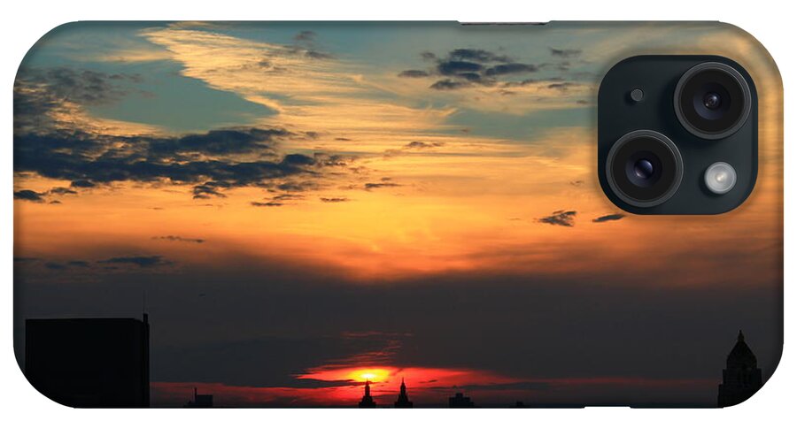 Sunset iPhone Case featuring the photograph Oily sky by Catie Canetti