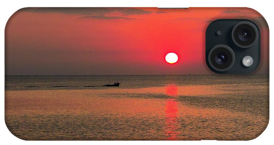 Seascape iPhone Case featuring the photograph Okinawa sunset by Jocelyn Kahawai