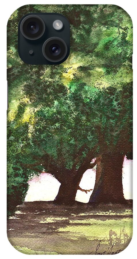 Trees iPhone Case featuring the painting Old Shade by Frank SantAgata