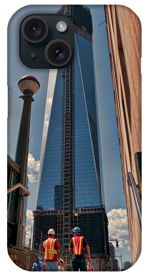 World Trade iPhone Case featuring the photograph One WTC First Look by S Paul Sahm