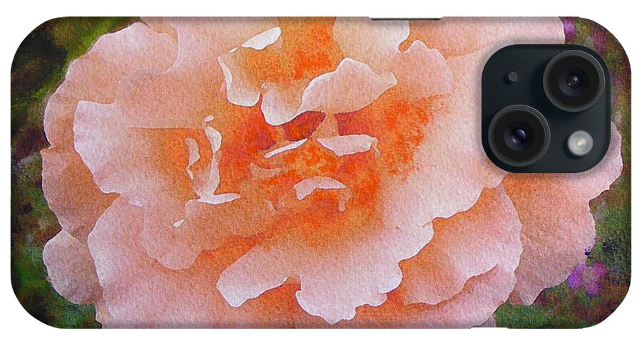  Richard Digance iPhone Case featuring the painting Pale Orange Begonia by Richard James Digance
