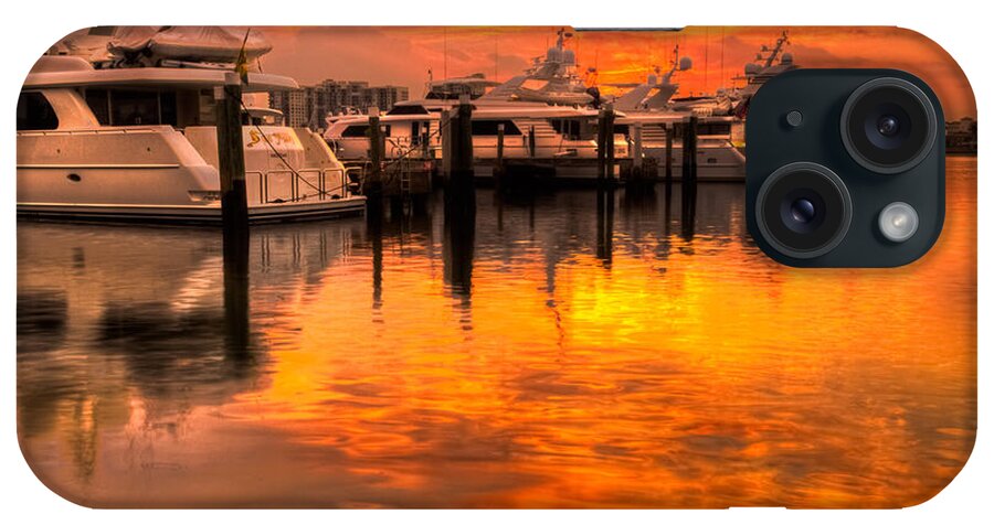 Boats iPhone Case featuring the photograph Palm Beach Harbor Glow by Debra and Dave Vanderlaan