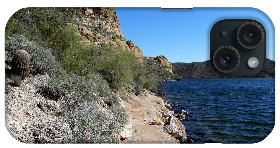 Pathway iPhone Case featuring the photograph Pathway around Sagouro Lake by Kim Galluzzo