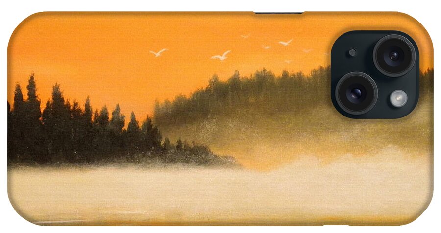 Sunset iPhone Case featuring the painting Peace Is Golden by Gina De Gorna