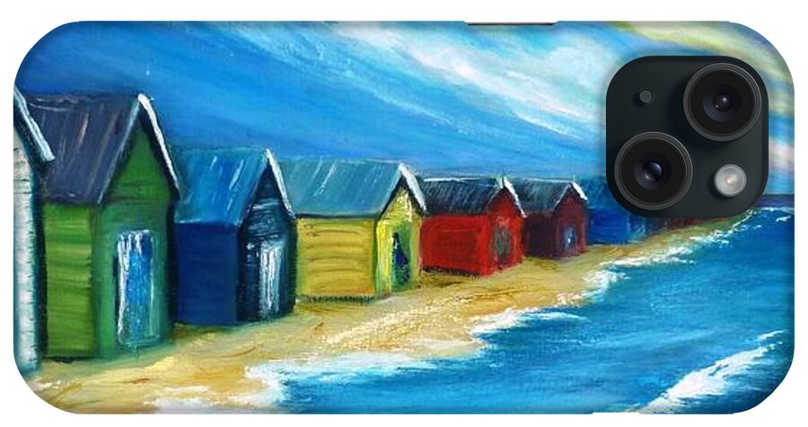 Boatsheds iPhone Case featuring the painting Peninsular Boatsheds by Therese Alcorn