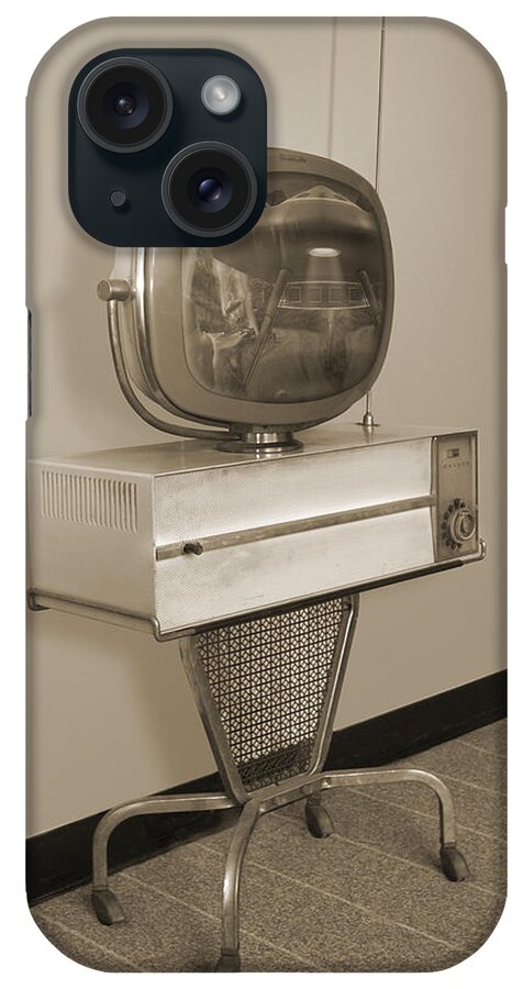 Philco Television iPhone Case featuring the photograph Philco Predicta Princess Swivel Television by Mike McGlothlen