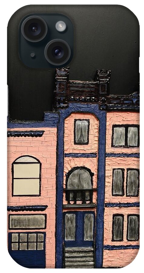 Victorian iPhone Case featuring the painting Pink Victorian Mansion-Montreal by Robert Handler
