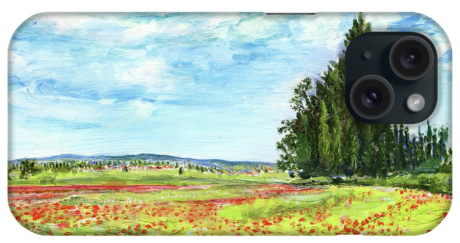Landscape iPhone Case featuring the painting Poppy Fields by Richard Jules