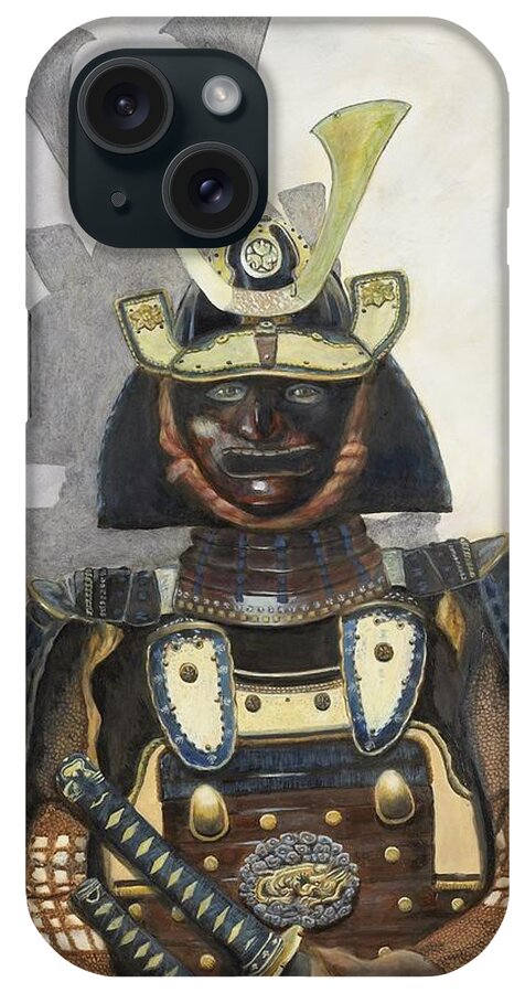 Portrait iPhone Case featuring the painting Portrait of a Samurai by Mr Dill