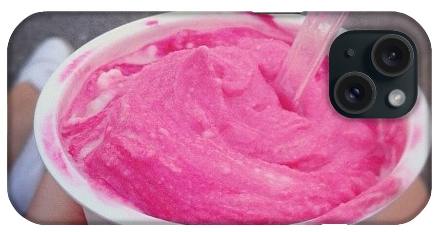 Pink iPhone Case featuring the photograph #pretty #pink #icecream #tub #summer by Grace Shine