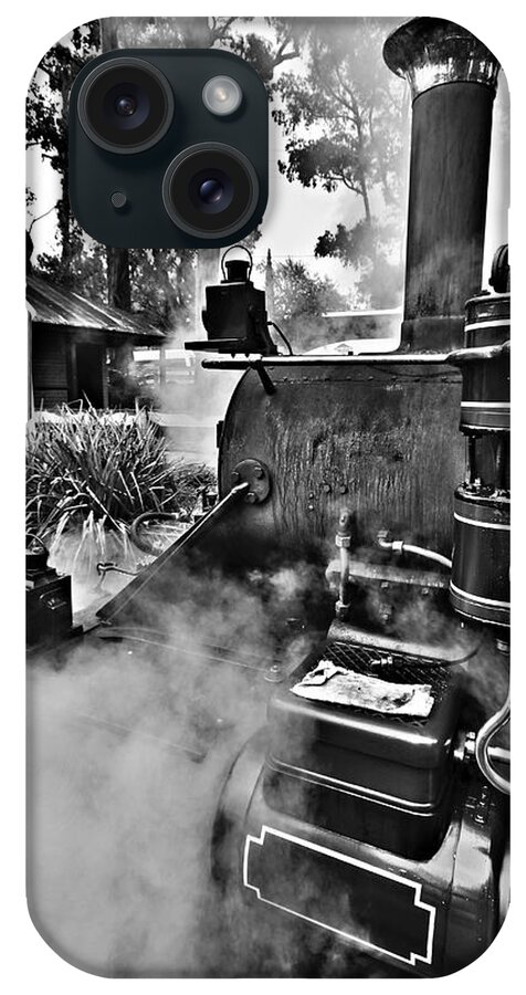 Puffing Billy iPhone Case featuring the photograph Puffing Billy Black and White V2 by Douglas Barnard