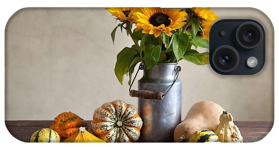 Autumn iPhone Case featuring the photograph Pumpkins and Sunflowers by Nailia Schwarz