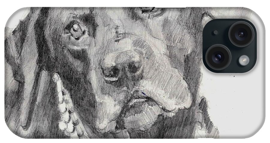 Graphite iPhone Case featuring the drawing Pure Love by Sheila Wedegis