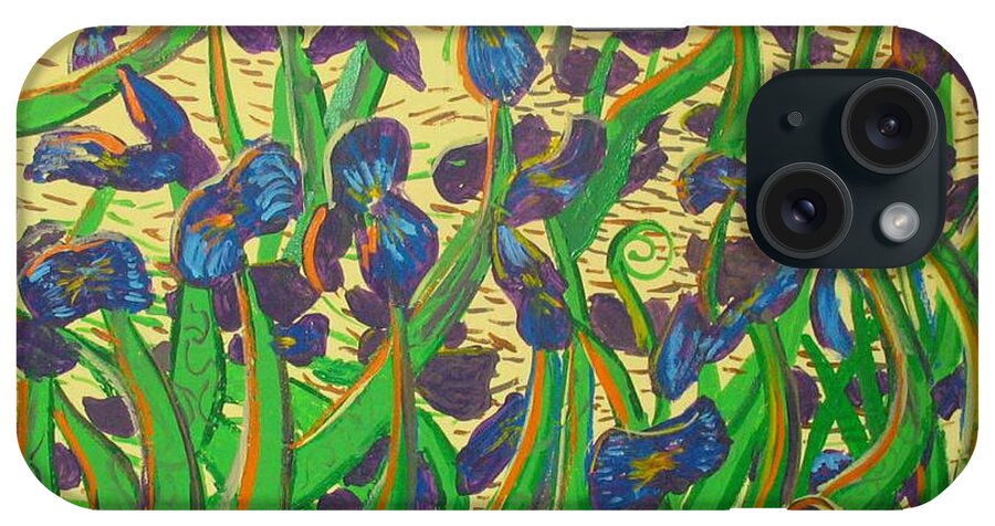 Van Gogh iPhone Case featuring the painting Purple Flowers by Stefan Duncan